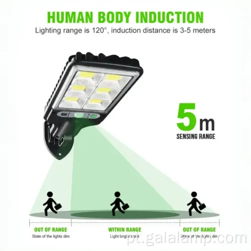 Luz do jardim solar sensor de movimento com controle remoto